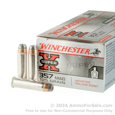 50 Rounds of 125gr JHP .357 Mag Ammo by Winchester Super-X 