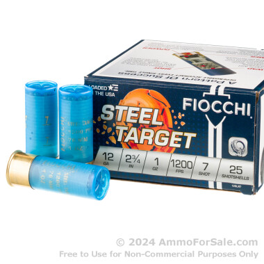 25 Rounds of 1 ounce #7 Shot (Steel) 12ga Ammo by Fiocchi