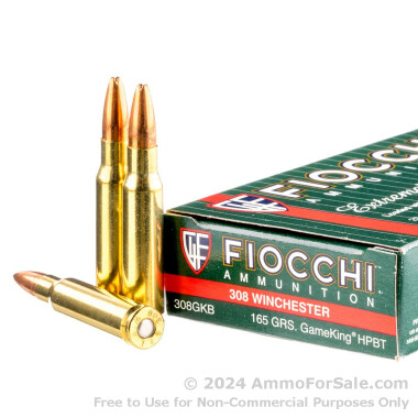 20 Rounds of 165gr Game King HPBT .308 Win Ammo by Fiocchi