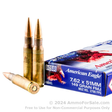 500 Rounds of 149gr FMJ XM80CL 7.62x51 Ammo by Federal