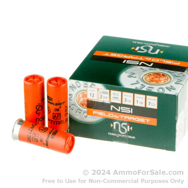 25 Rounds of 1 1/8 ounce #7 1/2 shot 12ga Ammo by NobelSport Field & Target