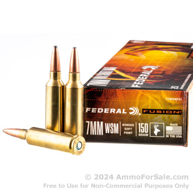 20 Rounds of 150gr Fusion 7mm Win Short Mag Ammo by Federal