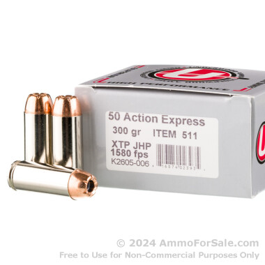 20 Rounds of 300gr XTP JHP .50 AE Ammo by Underwood