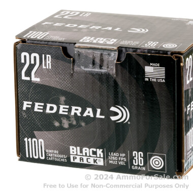 4400 Rounds of 36gr LHP .22 LR Ammo by Federal Black Pack