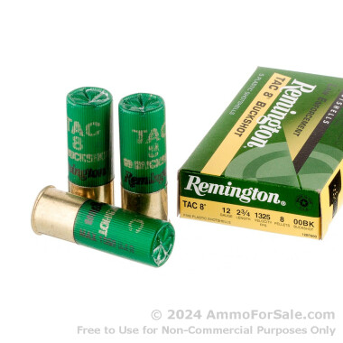 5 Rounds of 00 Buck 12ga Ammo by Remington Tac 8