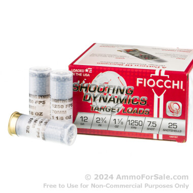 250 Rounds of Bulk 1 1/8 ounce #7 1/2 shot 12ga Ammo by Fiocchi