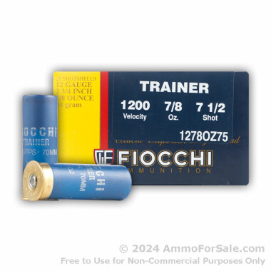 250 Rounds of 7/8 ounce #7 1/2 shot 12ga Low Recoil Target Ammo by Fiocchi