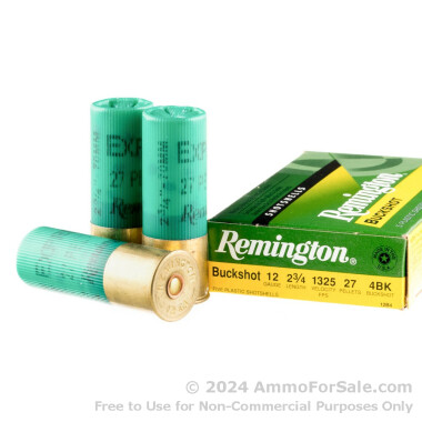 5 Rounds of #4 Buck 12ga Ammo by Remington Express 2 3/4"