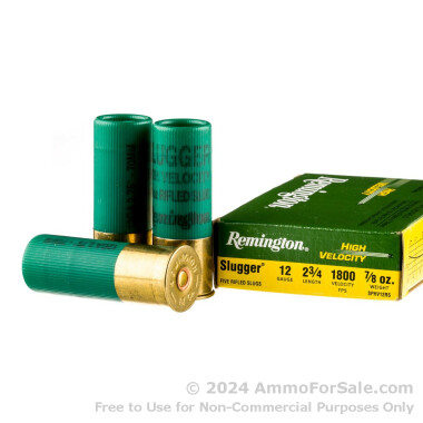 250 Rounds of 7/8 ounce Rifled Slug 12ga Ammo by Remington Slugger 1,800 fps