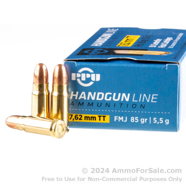 500 Rounds of 85gr FMJ 7.62x25 Tokarev Ammo by Prvi Partizan