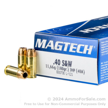 1000 Rounds of 180gr JHP .40 S&W Ammo by Magtech