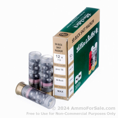 10 Rounds of 3" Magnum 00 Buck 12ga Ammo by Sellier & Bellot