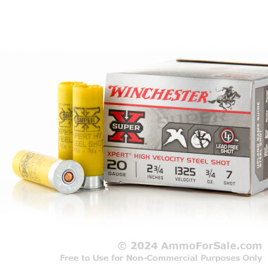 250 Rounds of 3/4 ounce #7 Shot (Steel) 20ga Ammo by Winchester