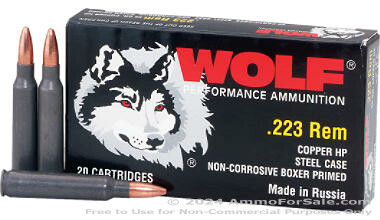 1000 Rounds of 55gr HP .223 Ammo by Wolf