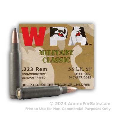 20 Rounds of 55gr SP .223 Ammo by Wolf