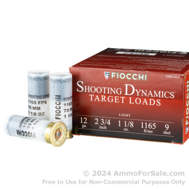 250 Rounds of 1 1/8 ounce #9 shot 12ga Ammo by Fiocchi