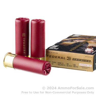 5 Rounds of 00 Buck 12ga 3" Ammo by Federal Vital-Shok
