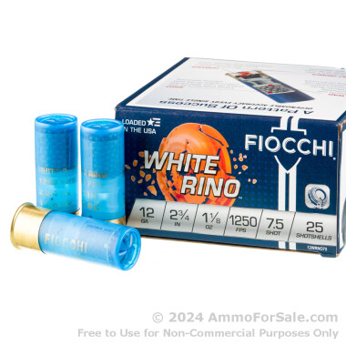 25 Rounds of 1 1/8 ounce #7 1/2 shot 12ga Ammo by Fiocchi