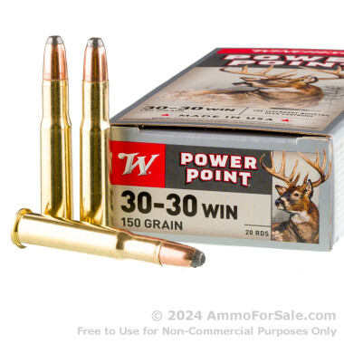 20 Rounds of 150gr Power-Point 30-30 Win Ammo by Winchester