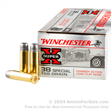 50 Rounds of 158gr LFN .38 Spl Ammo by Winchester