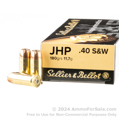 50 Rounds of 180gr JHP 40 S&W Ammo by Sellier & Bellot