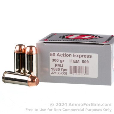 200 Rounds of 300gr FMJ .50 AE Ammo by Underwood