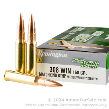 200 Rounds of 168gr HPBT .308 Win Ammo by Remington