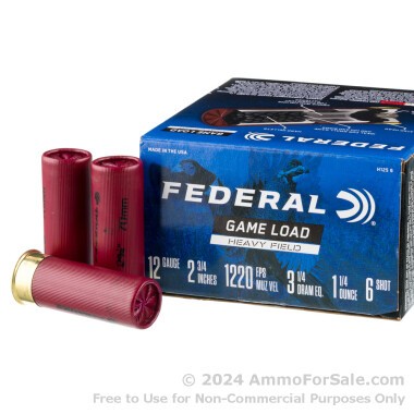 250 Rounds of  #6 shot 12ga Ammo by Federal