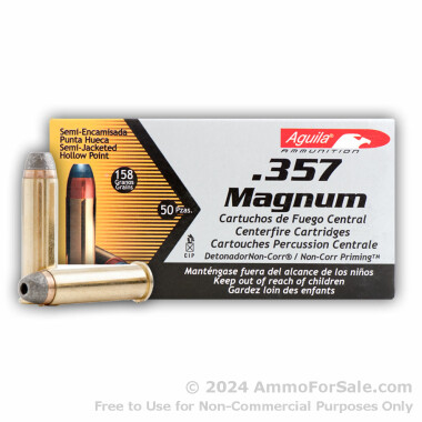 50 Rounds of 158gr SJHP .357 Mag Ammo by Aguila