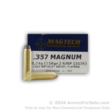 1000 Rounds of Bulk 158gr SJSP .357 Mag Ammo by Magtech