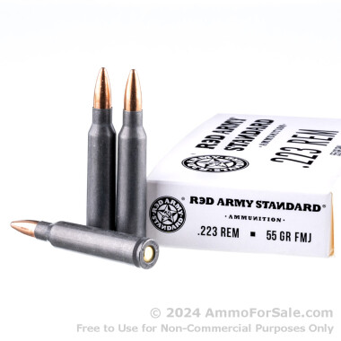 20 Rounds of 55gr FMJ .223 Ammo by Red Army Standard