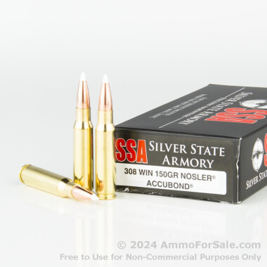 20 Rounds of 150gr JHP .308 Win Ammo by Silver State Armory