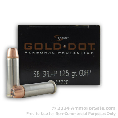 500  Rounds of 125gr JHP .38 Spl Ammo by Speer