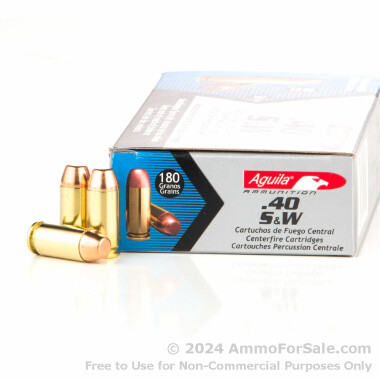 50 Rounds of 180gr FMJ .40 S&W Ammo by Aguila
