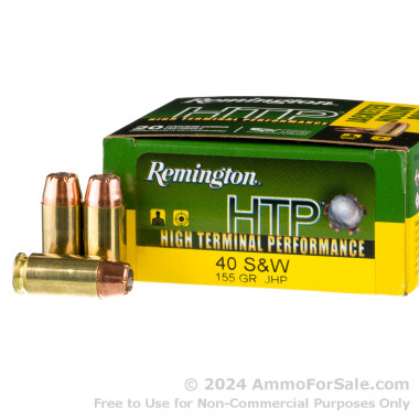 20 Rounds of 155gr JHP .40 S&W Ammo by Remington