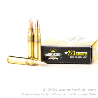 1000 Rounds of 62gr FMJBT .223 Ammo by Armscor