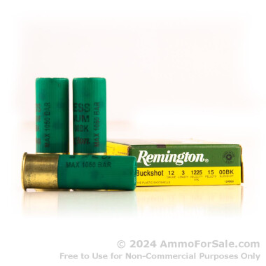 5 Rounds of 00 Buck 12ga Ammo by Remington Express 3"