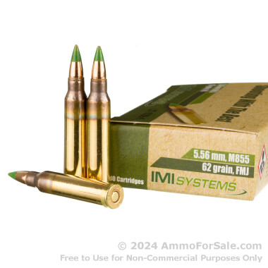 1200 Rounds of 62gr FMJ M855 5.56x45 Ammo by IMI