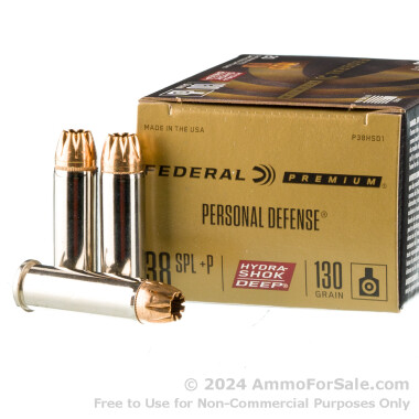 20 Rounds of 130gr JHP .38 Spl +P Ammo by Federal