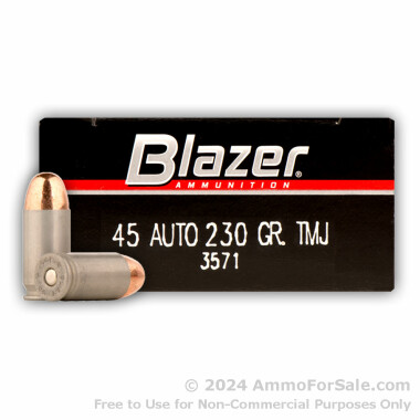 50 Rounds of 230gr FMJ .45 ACP Ammo by Blazer