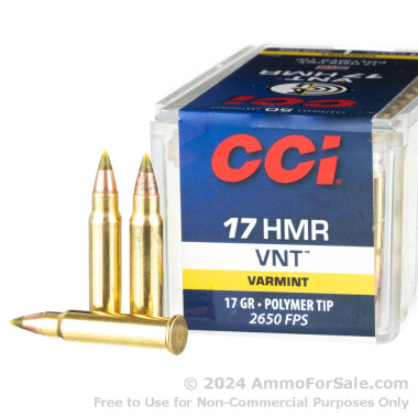 50 Rounds of 17gr VNT .17 HMR Ammo by CCI