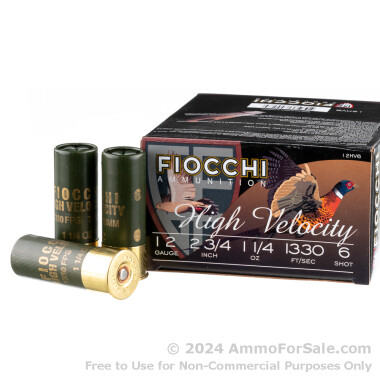 25 Rounds of 1 1/4 ounce #6 Shot 12ga Ammo by Fiocchi