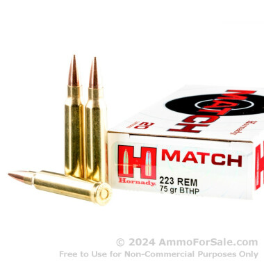 200 Rounds of 75gr HPBT .223 Ammo by Hornady Match