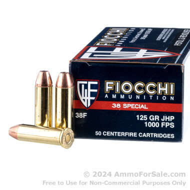 50 Rounds of 125gr SJHP .38 Spl Ammo by Fiocchi