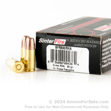 50 Rounds of 90gr Frangible 9mm Ammo by SinterFire
