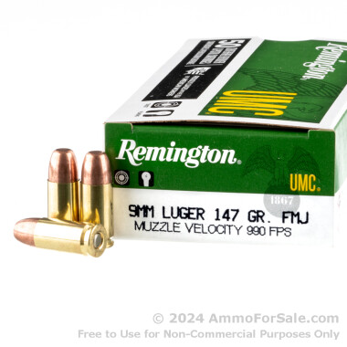 50 Rounds of 147gr MC 9mm Ammo by Remington