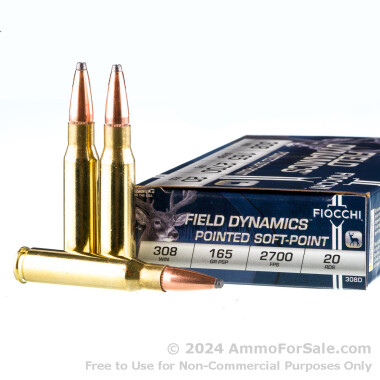 200 Rounds of 165gr SPBT .308 Win Ammo by Fiocchi