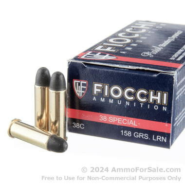 1000 Rounds of 158gr LRN .38 Spl Ammo by Fiocchi