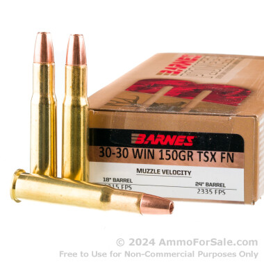 20 Rounds of 150gr TSX 30-30 Win Ammo by Barnes
