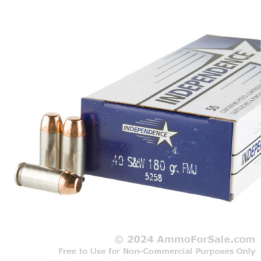 1000 Rounds of 180gr FMJ .40 S&W Ammo by Independence